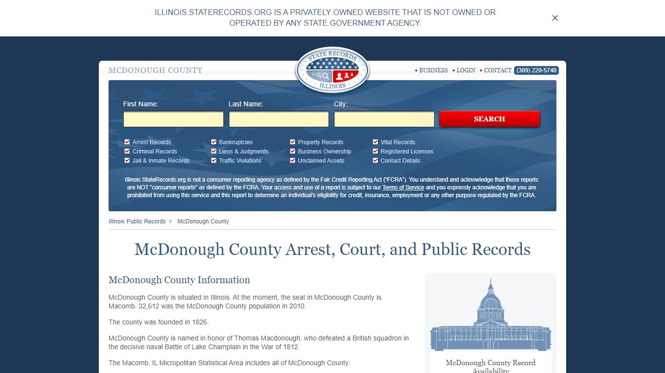 McDonough County Arrest, Court, and Public Records