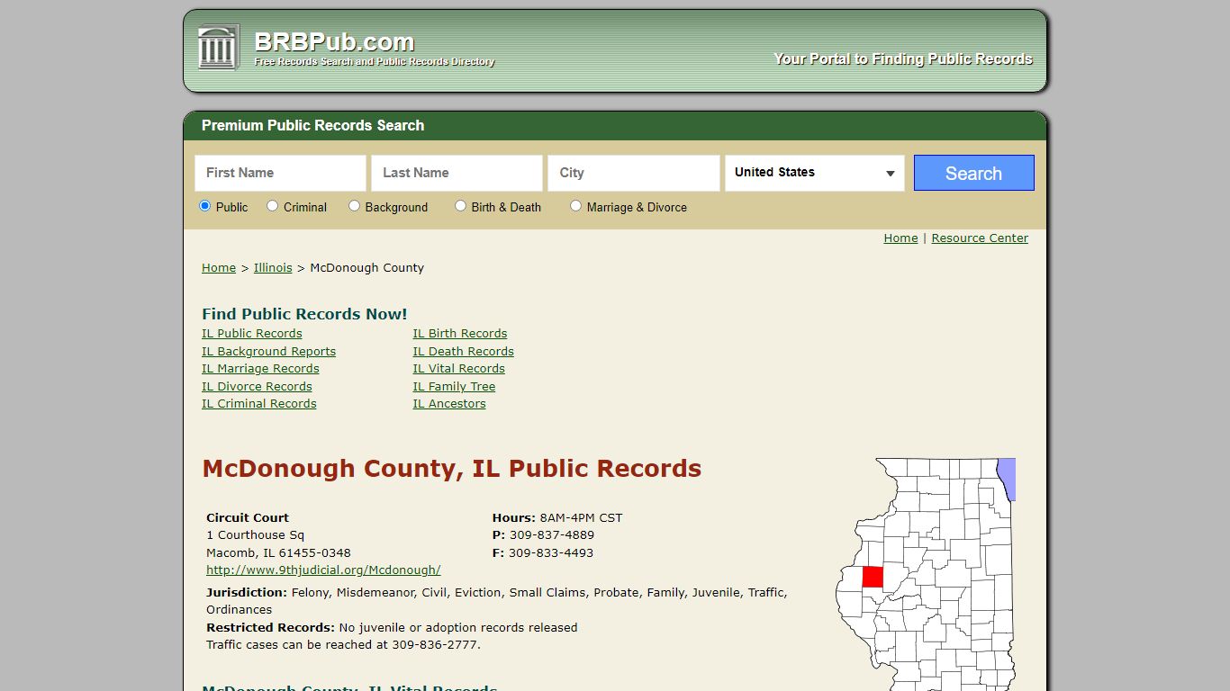 McDonough County Public Records | Search Illinois ...